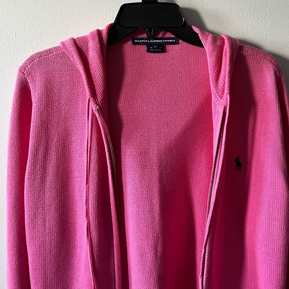 Ralph Lauren Sport Pink Knit Zip Up Sweater - Picture 4 of 5